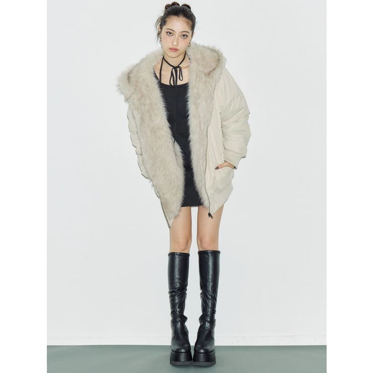 リバーシブルオーバーサイズフードブルゾン | EVRIS | 詳細画像4 