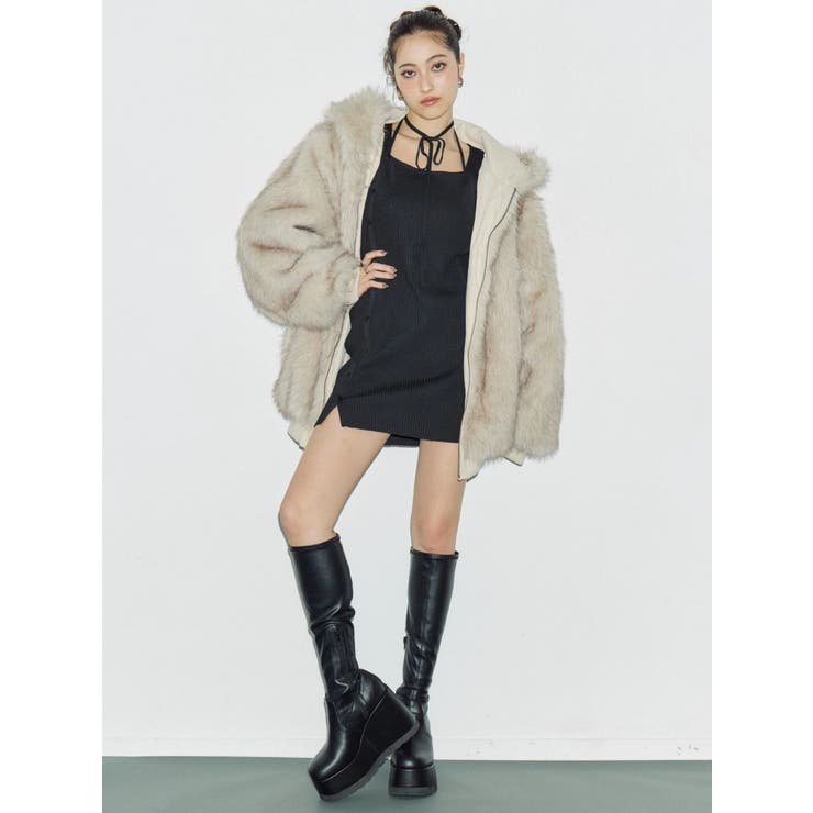 リバーシブルオーバーサイズフードブルゾン | EVRIS | 詳細画像8 