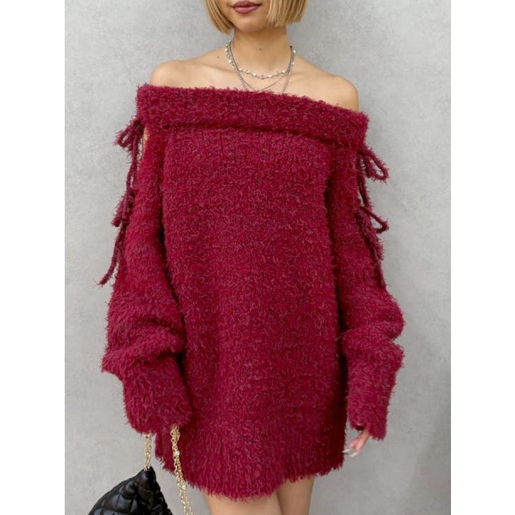 リボンオフショルニットワンピース | EVRIS | 詳細画像1 