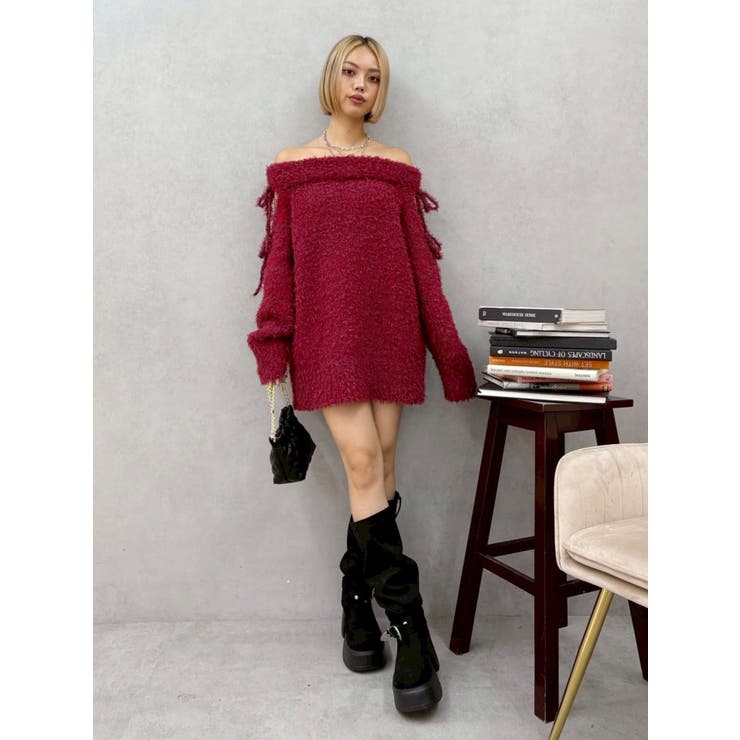 リボンオフショルニットワンピース | EVRIS | 詳細画像10 