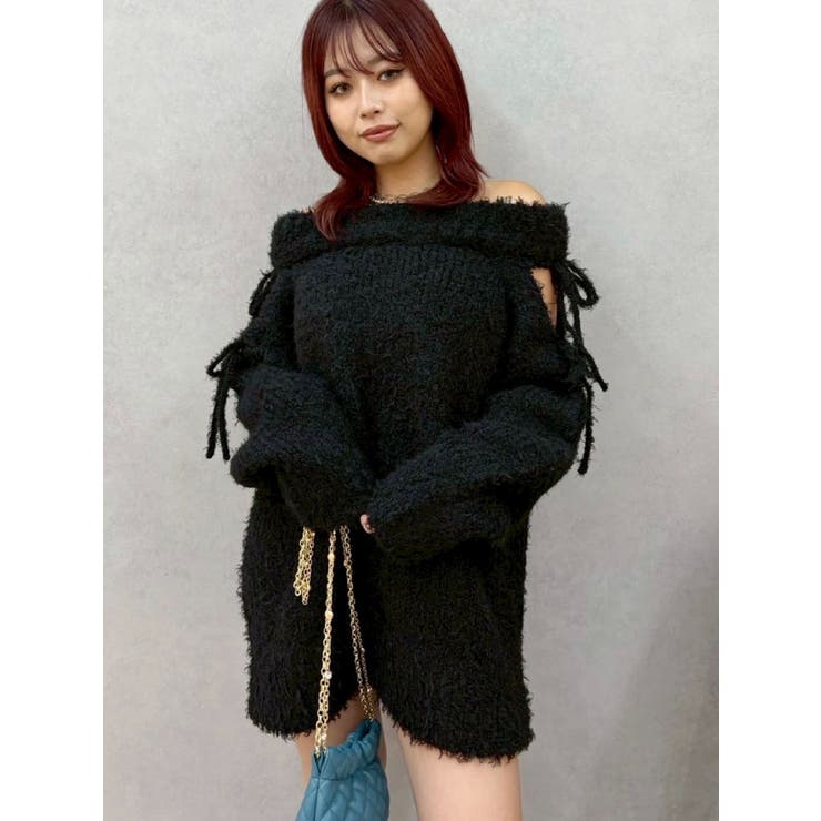 リボンオフショルニットワンピース | EVRIS | 詳細画像17 