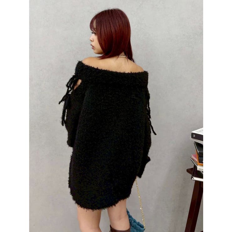 リボンオフショルニットワンピース | EVRIS | 詳細画像19 