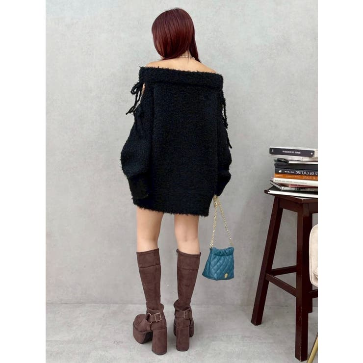 リボンオフショルニットワンピース | EVRIS | 詳細画像20 