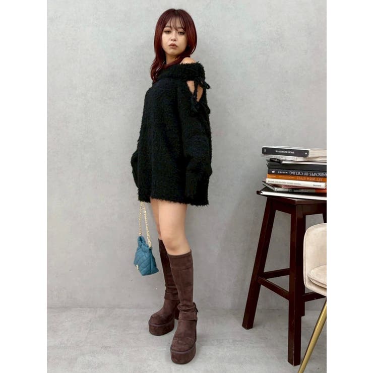 リボンオフショルニットワンピース | EVRIS | 詳細画像23 