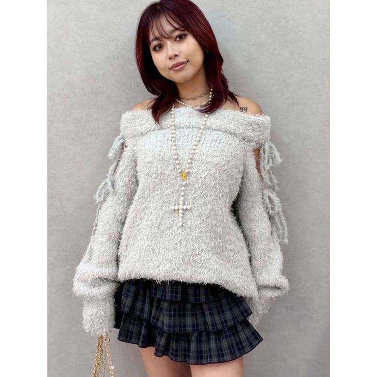 リボンオフショルニットワンピース | EVRIS | 詳細画像33 