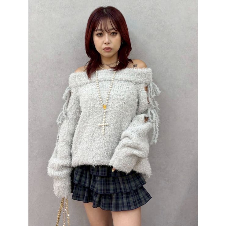 リボンオフショルニットワンピース | EVRIS | 詳細画像34 