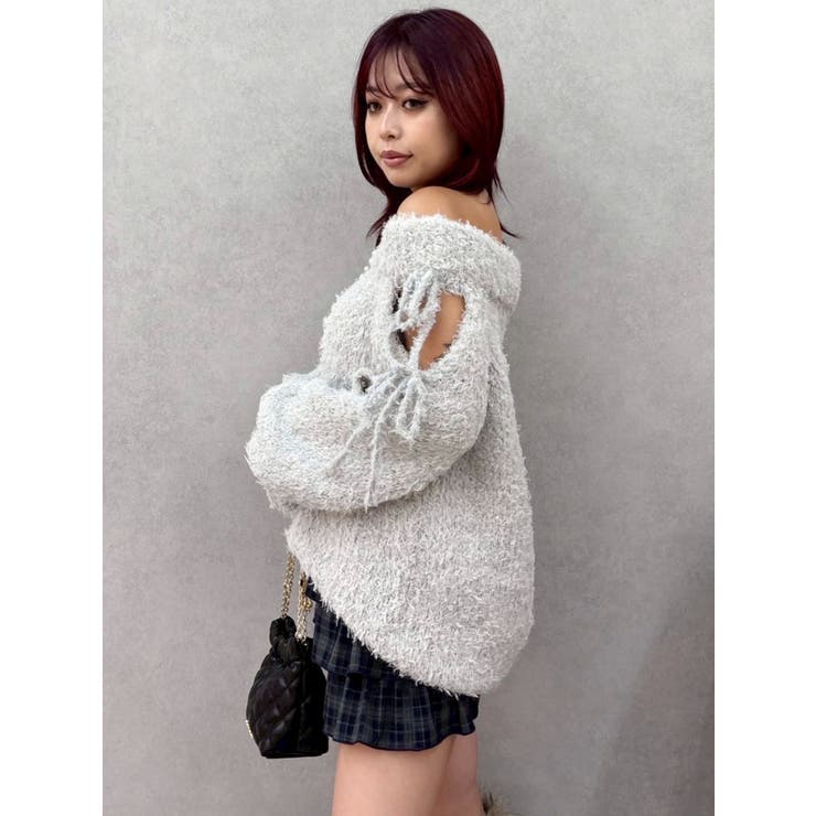 リボンオフショルニットワンピース | EVRIS | 詳細画像35 