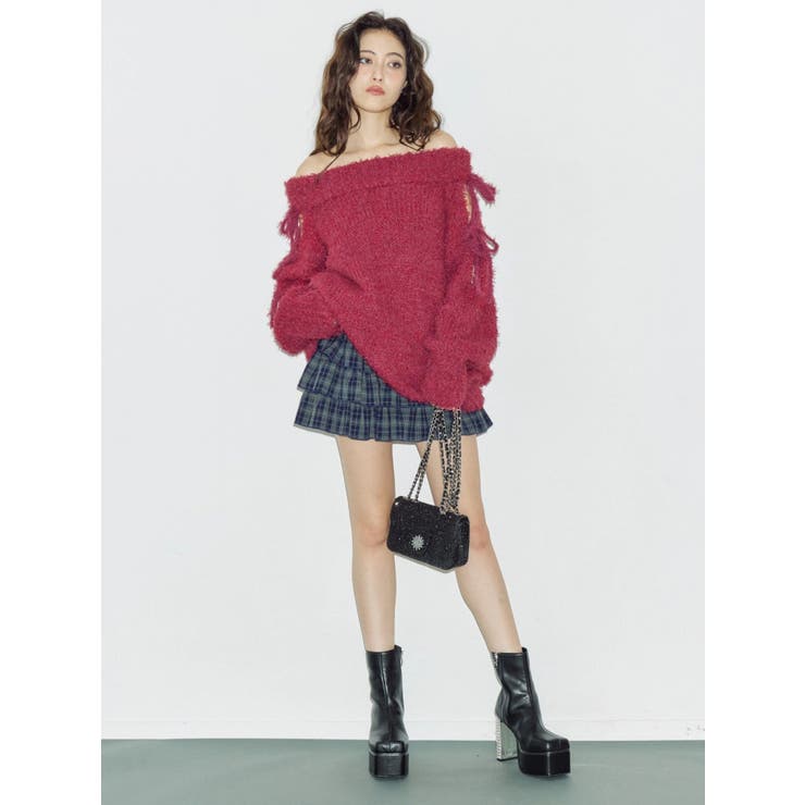 リボンオフショルニットワンピース | EVRIS | 詳細画像6 