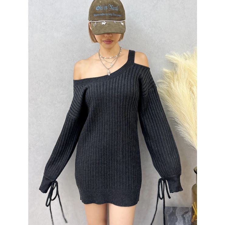 ワンショルダーニットワンピース | EVRIS | 詳細画像11 