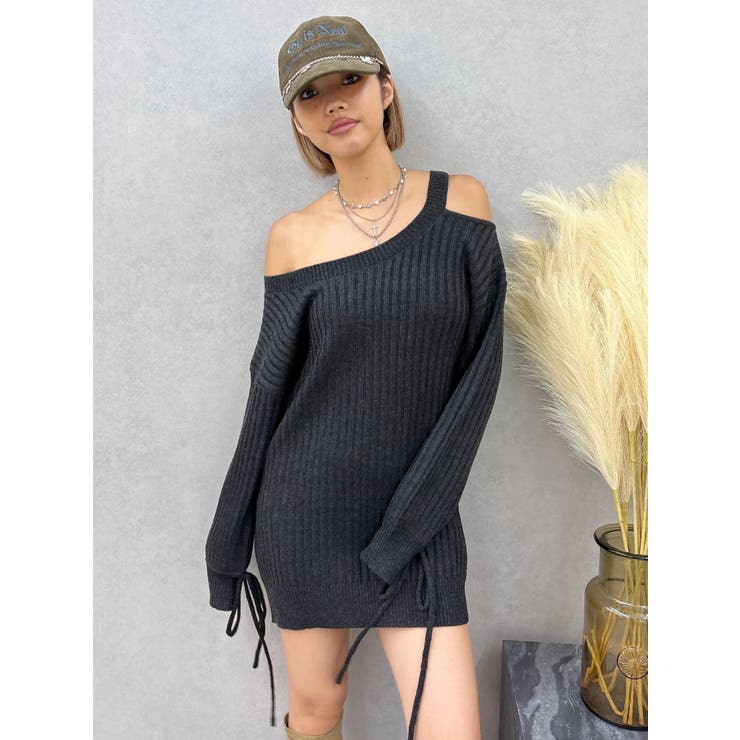 ワンショルダーニットワンピース | EVRIS | 詳細画像13 