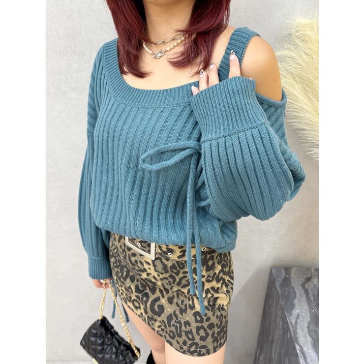 ワンショルダーニットワンピース | EVRIS | 詳細画像19 