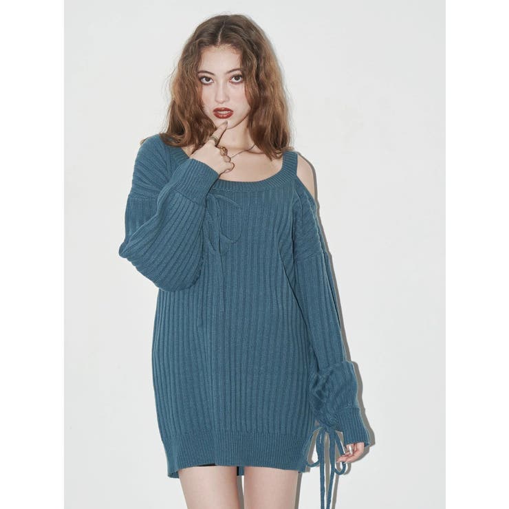 ワンショルダーニットワンピース | EVRIS | 詳細画像2 