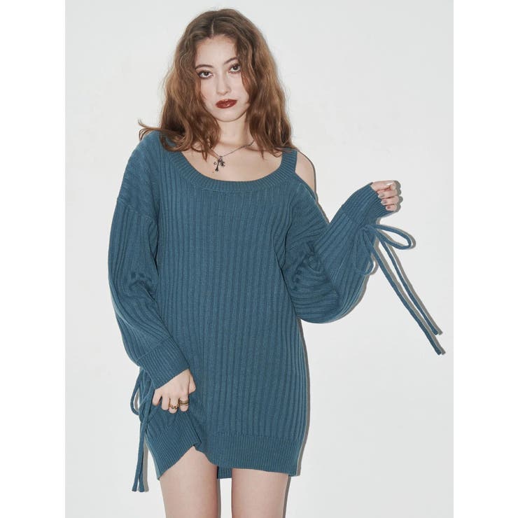 ワンショルダーニットワンピース | EVRIS | 詳細画像3 