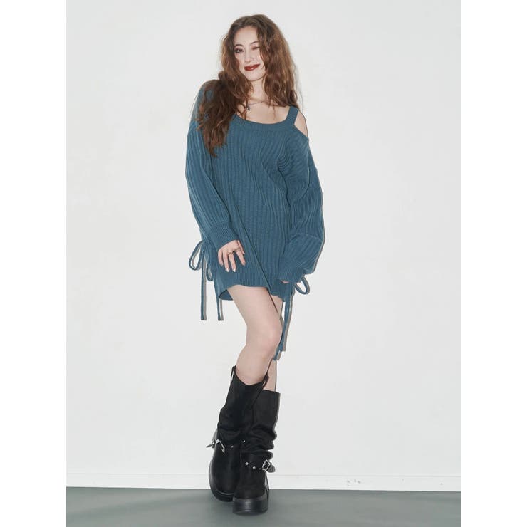 ワンショルダーニットワンピース | EVRIS | 詳細画像5 