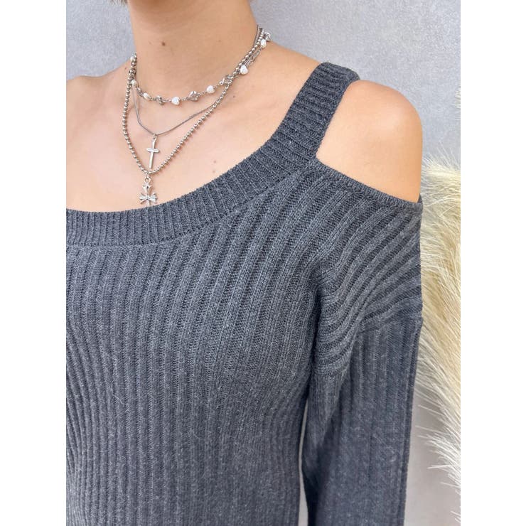 ワンショルダーニットワンピース | EVRIS | 詳細画像9 