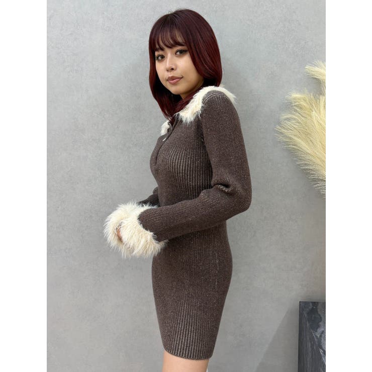 フェザーコンビニットミニワンピース | EVRIS | 詳細画像18 