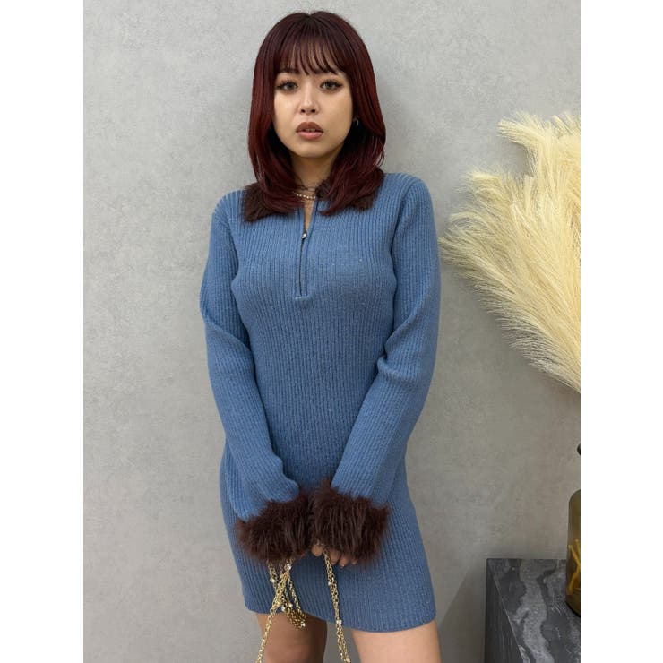 フェザーコンビニットミニワンピース | EVRIS | 詳細画像22 