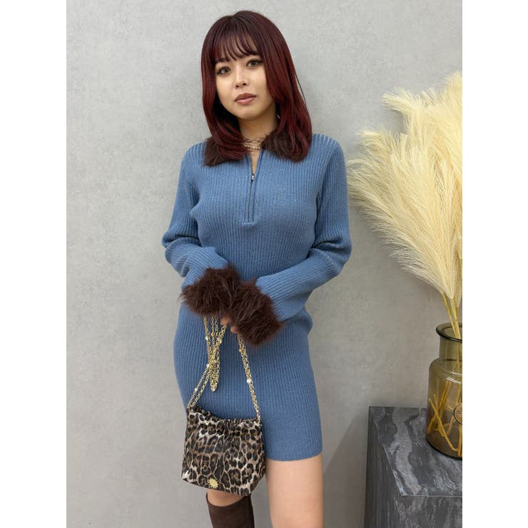 フェザーコンビニットミニワンピース | EVRIS | 詳細画像23 