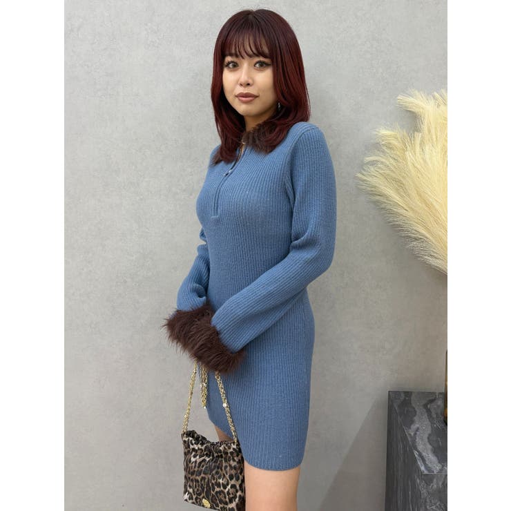 フェザーコンビニットミニワンピース | EVRIS | 詳細画像24 