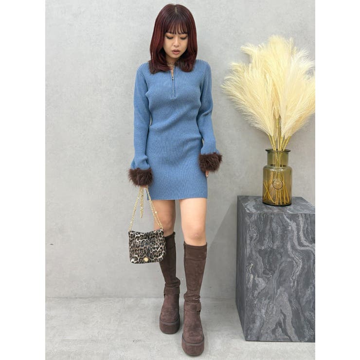 フェザーコンビニットミニワンピース | EVRIS | 詳細画像27 