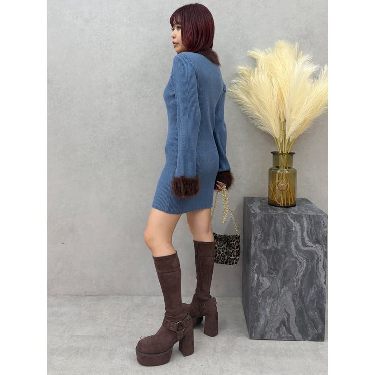 フェザーコンビニットミニワンピース | EVRIS | 詳細画像28 