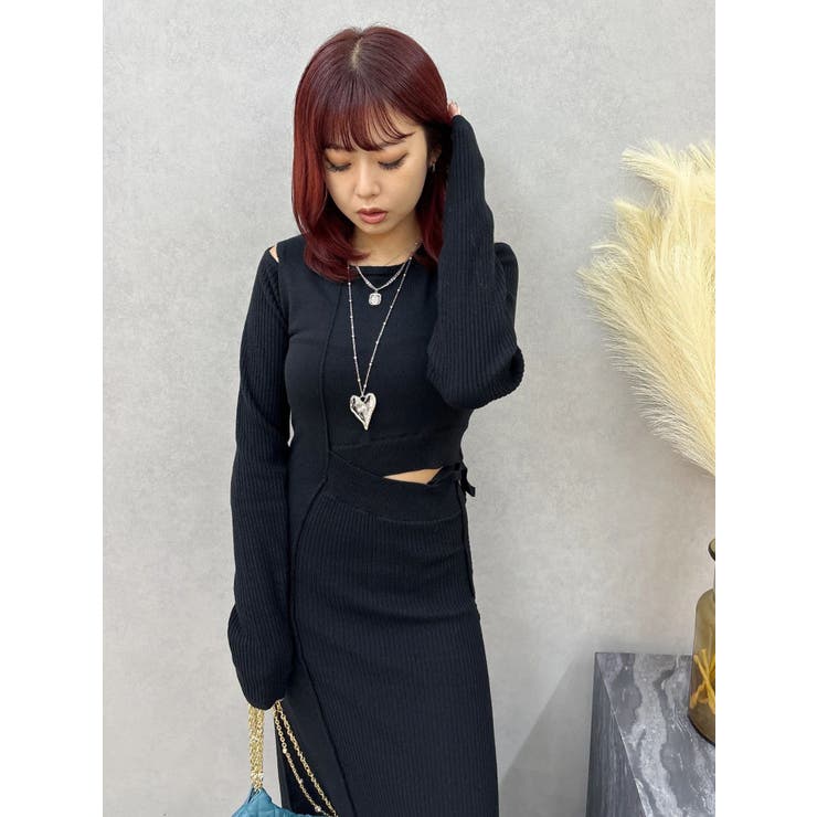 カッティングロングニットワンピース | EVRIS | 詳細画像10 