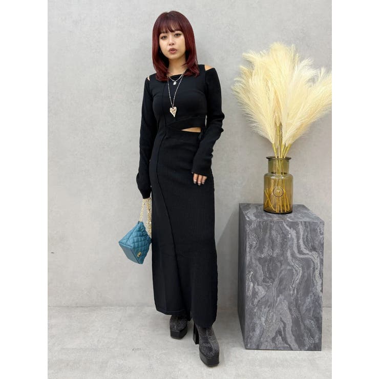 カッティングロングニットワンピース | EVRIS | 詳細画像11 