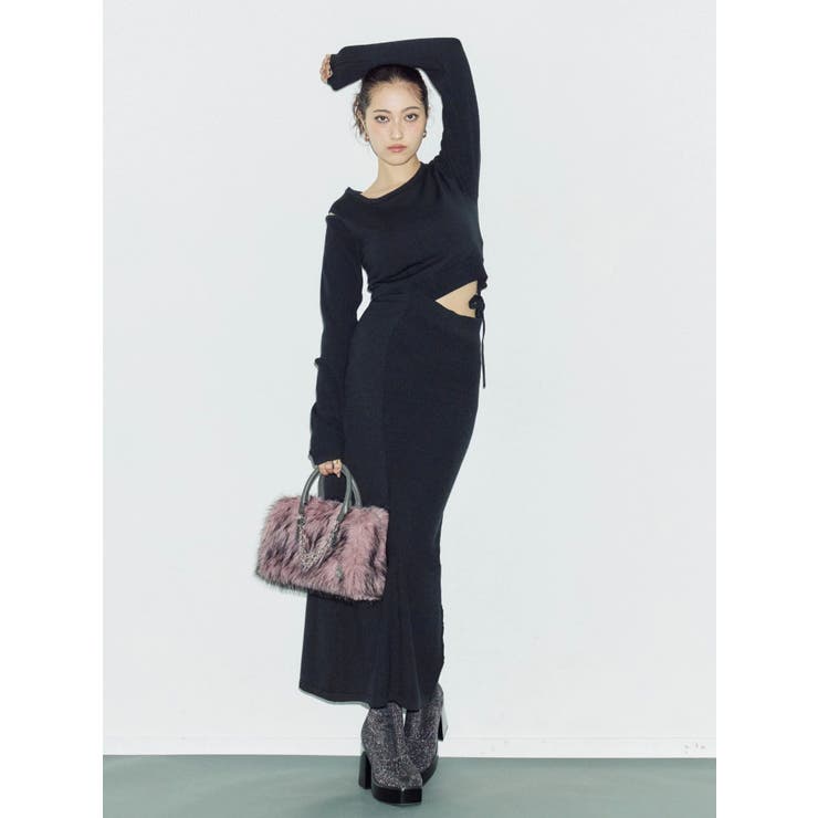 カッティングロングニットワンピース | EVRIS | 詳細画像6 