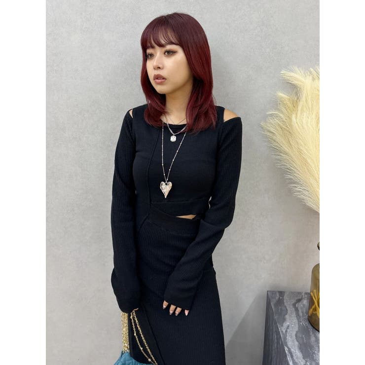 カッティングロングニットワンピース | EVRIS | 詳細画像9 