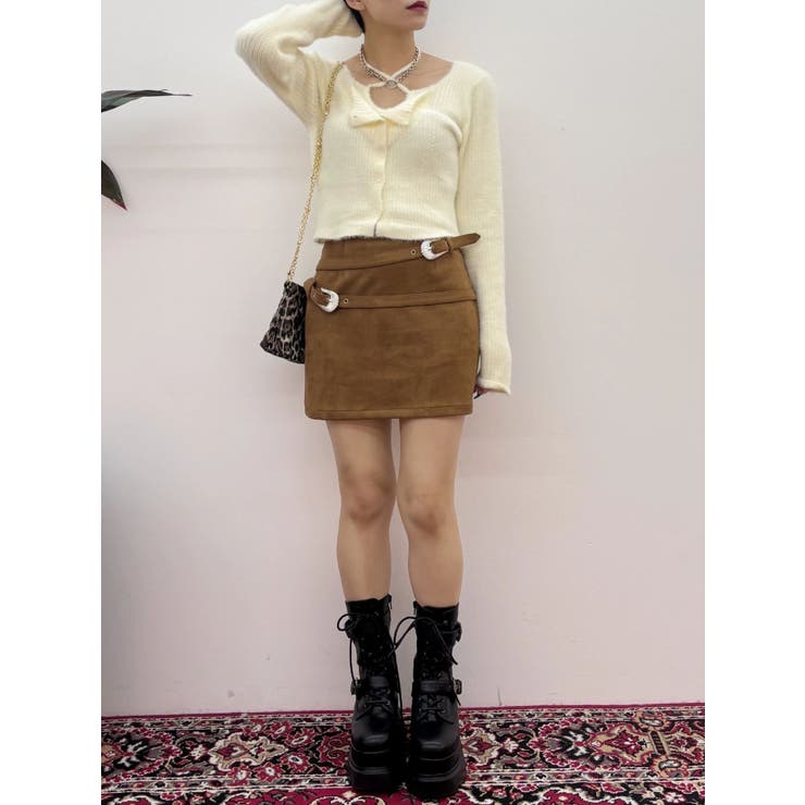 ダブルバックルベルトミニスカート | EVRIS | 詳細画像15 