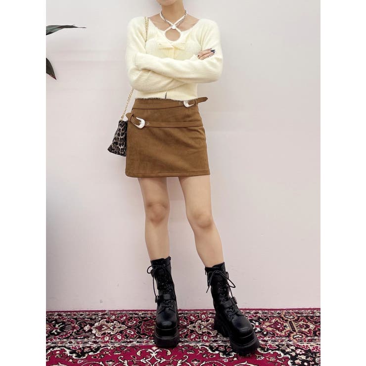 ダブルバックルベルトミニスカート | EVRIS | 詳細画像16 