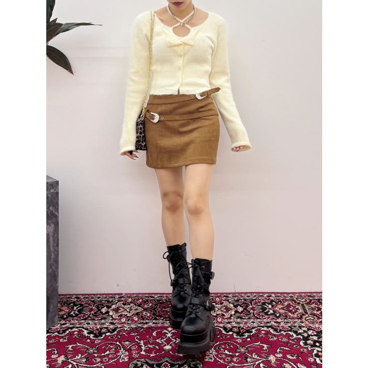 ダブルバックルベルトミニスカート | EVRIS | 詳細画像17 