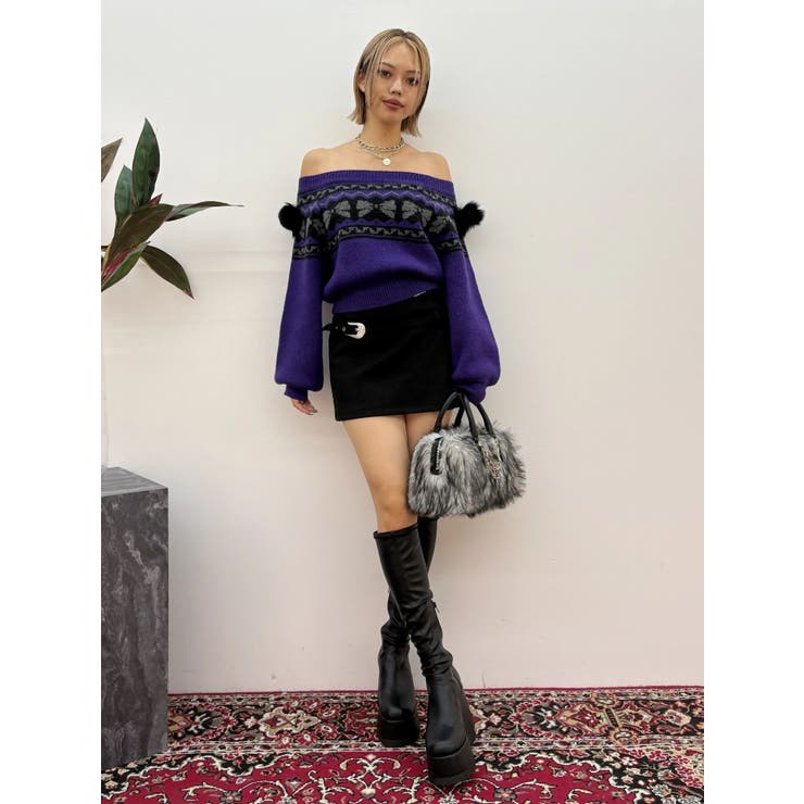 ダブルバックルベルトミニスカート | EVRIS | 詳細画像24 