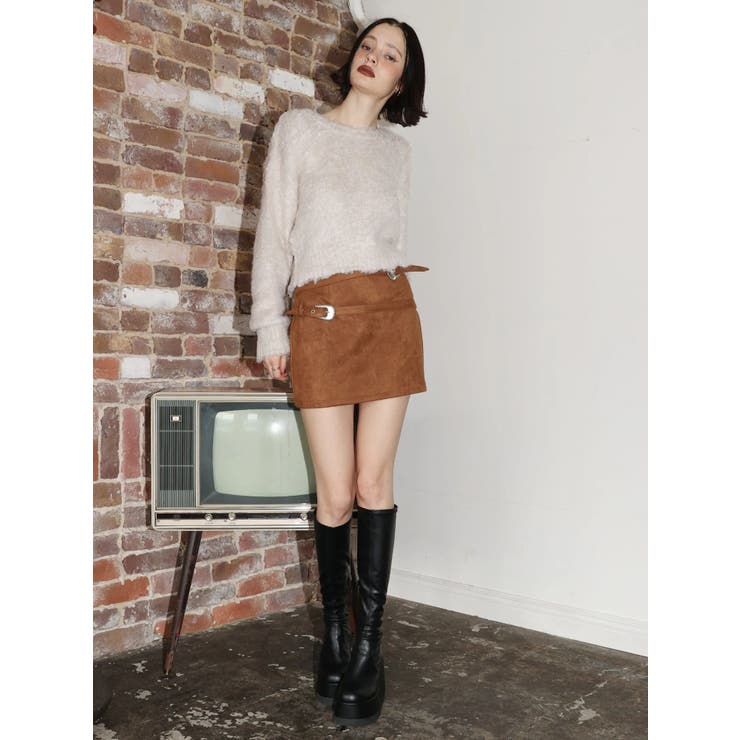 ダブルバックルベルトミニスカート | EVRIS | 詳細画像29 