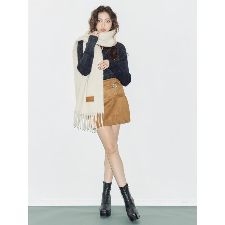 ダブルバックルベルトミニスカート | EVRIS | 詳細画像4 