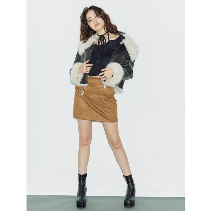 ダブルバックルベルトミニスカート | EVRIS | 詳細画像7 