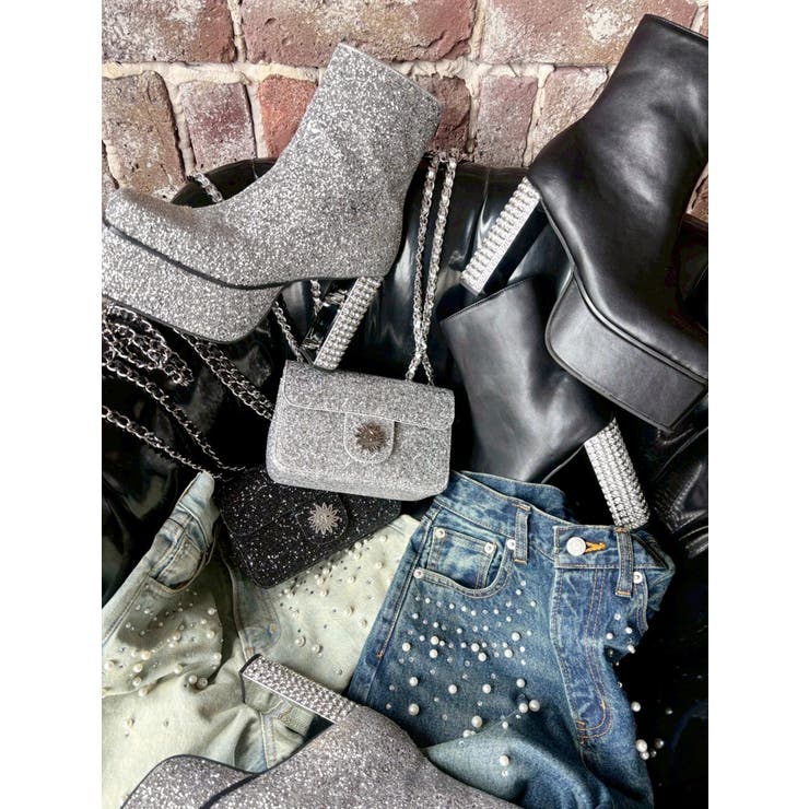 グリッターチャンキーヒールショートブーツ | EVRIS | 詳細画像16 