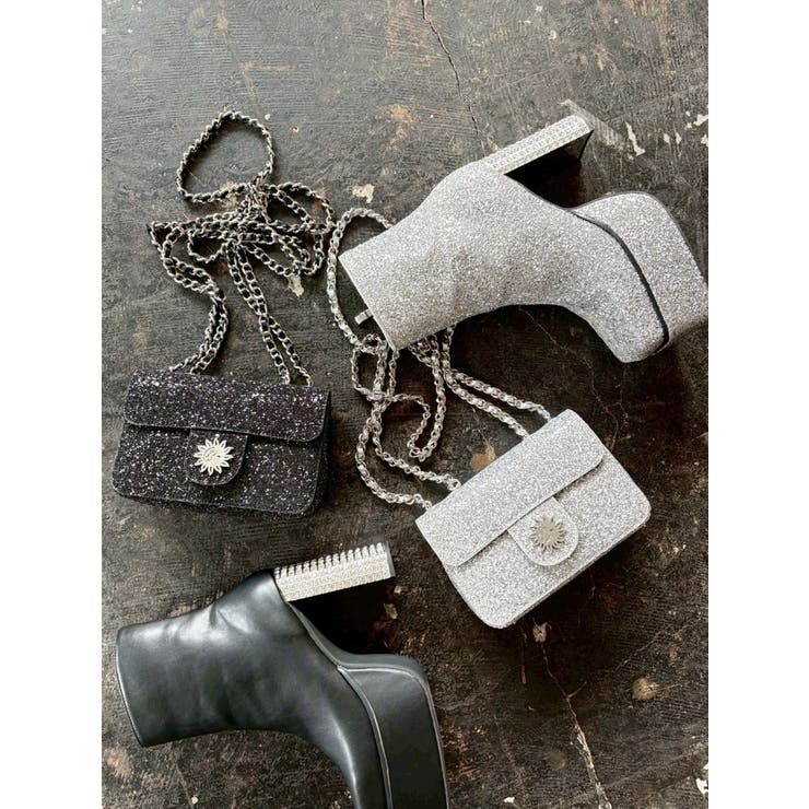 グリッターチャンキーヒールショートブーツ | EVRIS | 詳細画像17 