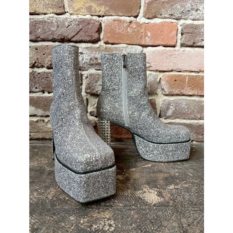 グリッターチャンキーヒールショートブーツ | EVRIS | 詳細画像21 