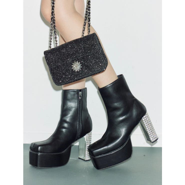 グリッターチャンキーヒールショートブーツ | EVRIS | 詳細画像7 