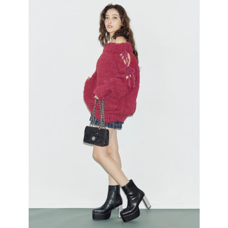 グリッターチャンキーヒールショートブーツ | EVRIS | 詳細画像9 