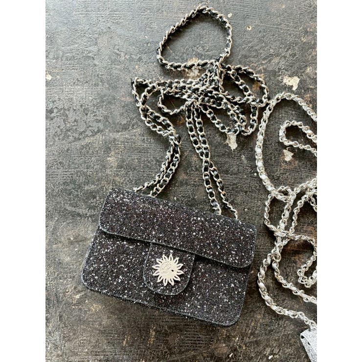 ブラック | グリッターショルダーBAG | EVRIS
