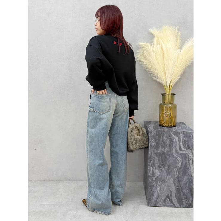 リベットペインターワイドデニムパンツ | EVRIS | 詳細画像11 