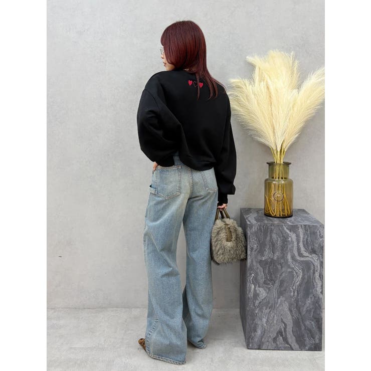 リベットペインターワイドデニムパンツ | EVRIS | 詳細画像12 