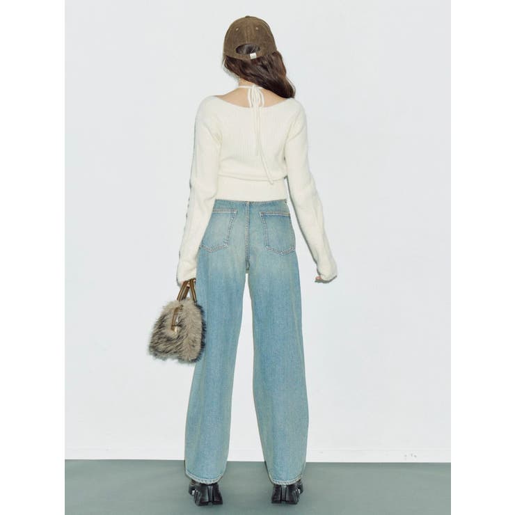 リベットペインターワイドデニムパンツ | EVRIS | 詳細画像5 