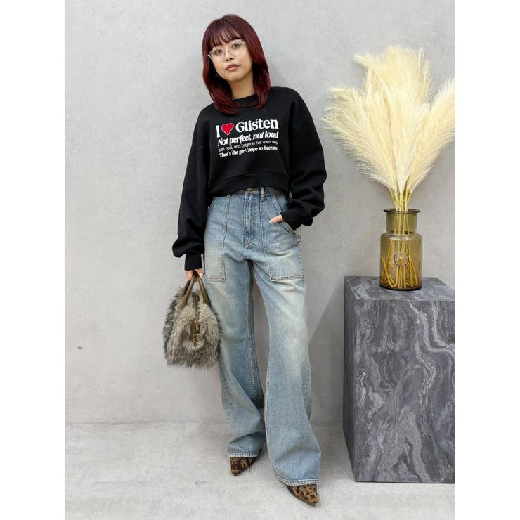 リベットペインターワイドデニムパンツ | EVRIS | 詳細画像9 