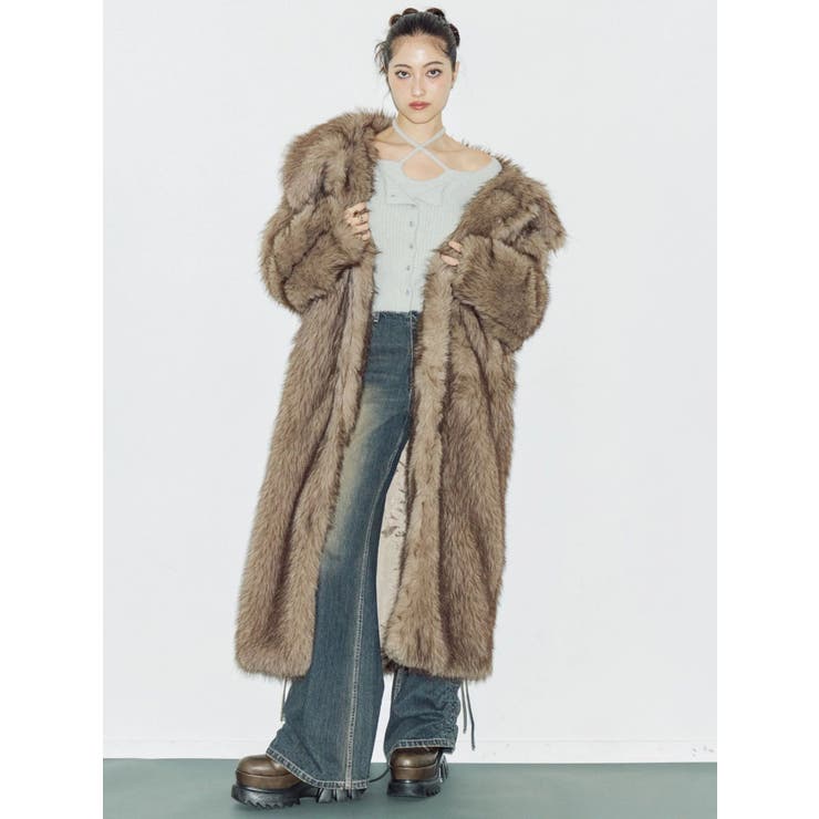 サイドギャザーリボンセミワイドデニムパンツ | EVRIS | 詳細画像10 