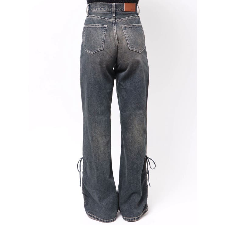 サイドギャザーリボンセミワイドデニムパンツ | EVRIS | 詳細画像31 