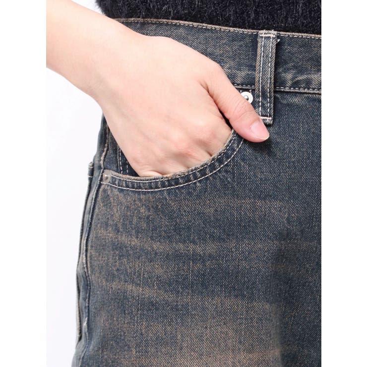 サイドギャザーリボンセミワイドデニムパンツ | EVRIS | 詳細画像34 