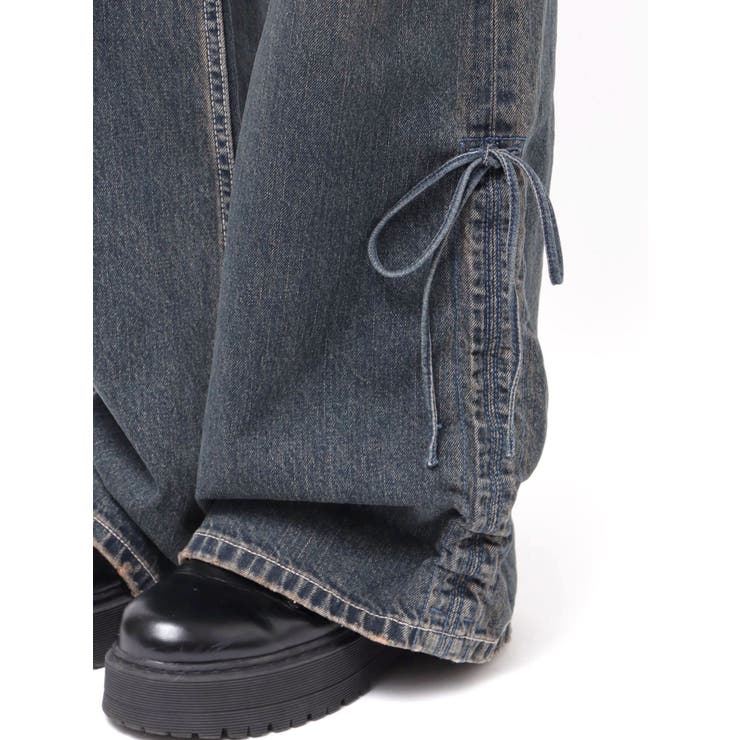 サイドギャザーリボンセミワイドデニムパンツ | EVRIS | 詳細画像35 